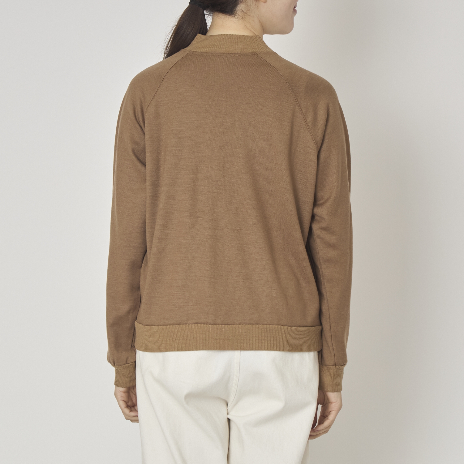 sohi/ウォッシャブルウール天竺ジップアップカーデ